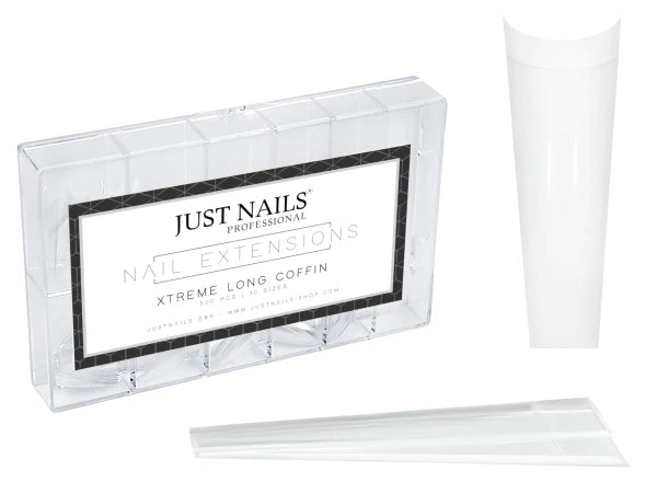 JUSTNAILS 500 Tips Xtreme long Coffin Form mit Box