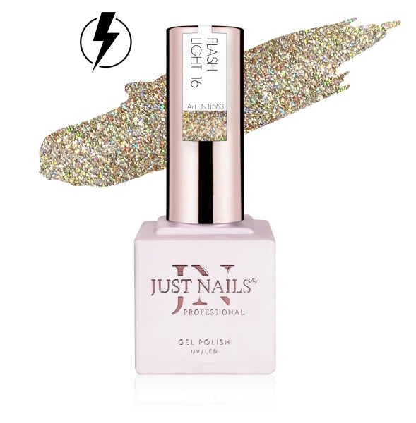 JUSTNAILS Gel Polish Color - Flash Light 16 - Shellac Soak-off