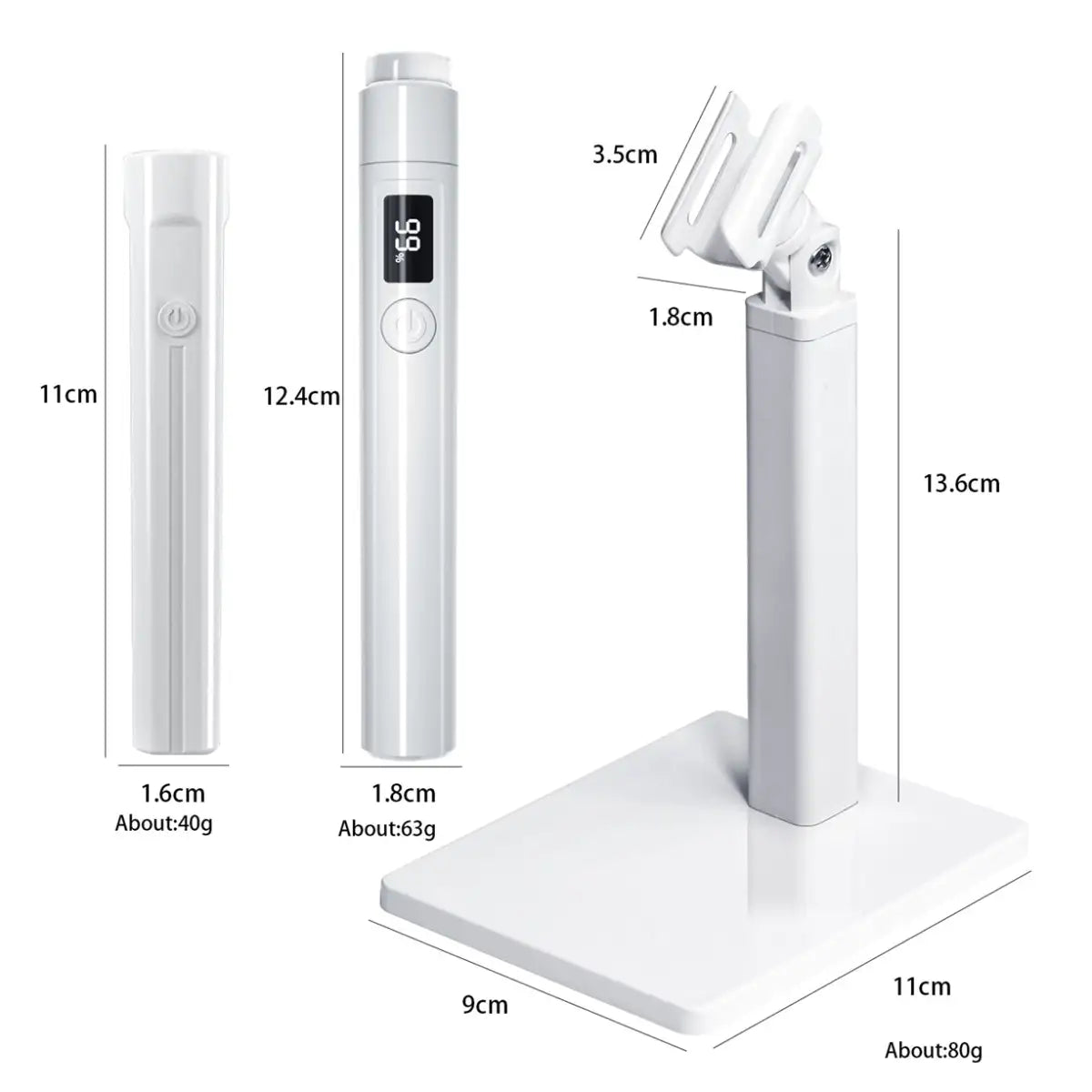 Lâmpada LED mini JUSTNAILS com suporte