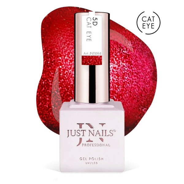 JUSTNAILS Polish Gel 5D Cat Eye - RED LIBRE