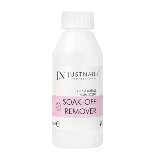 JUSTNAILS Premium Soak Off & Removedor de Acrílico + Ingredientes nutritivos + Fragrância Bubble Gum