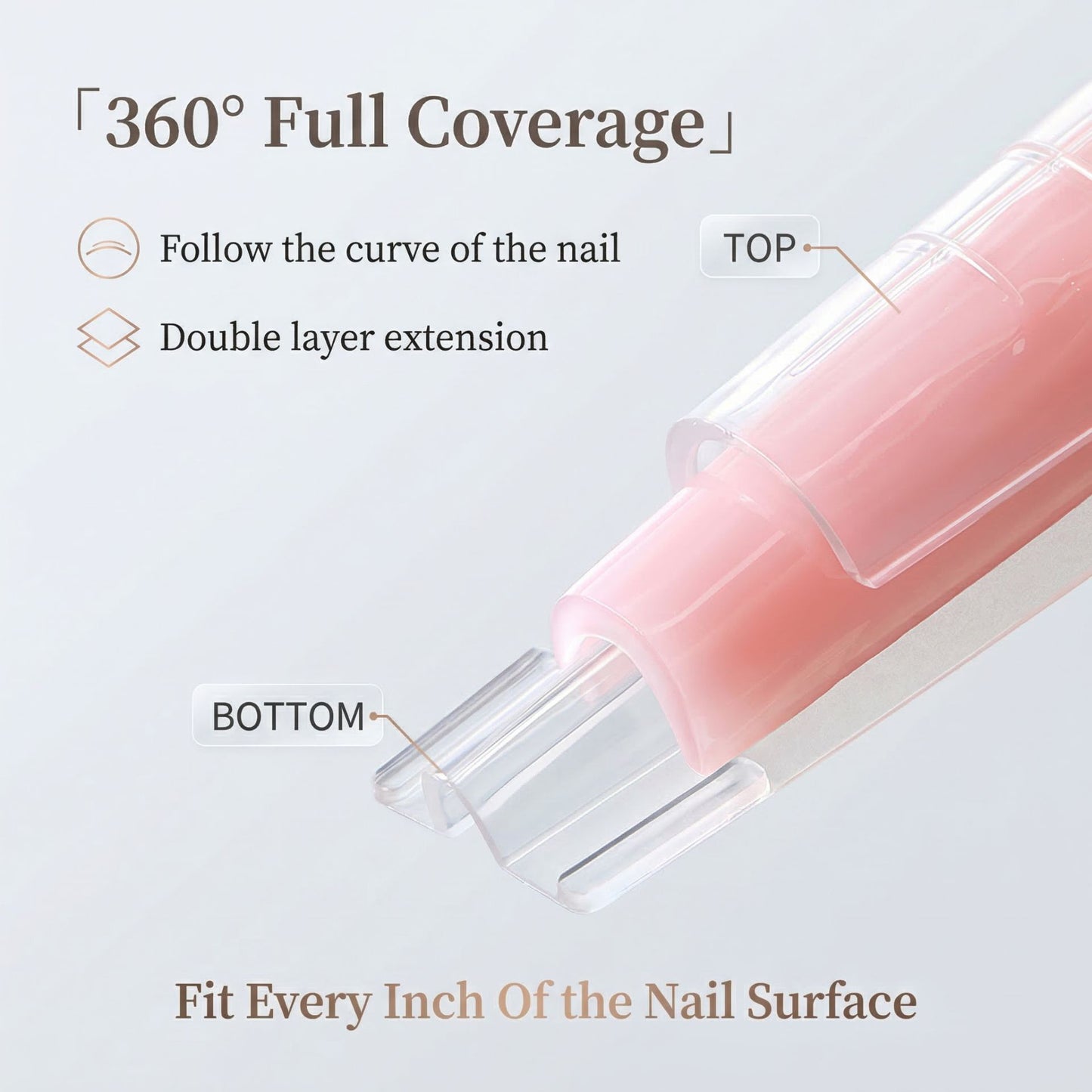 JUSTNAILS 140 Sandwich Dual Tips Almond